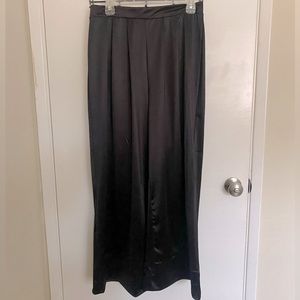 Sleek And Sophisticated Satin Wide-Leg Pants